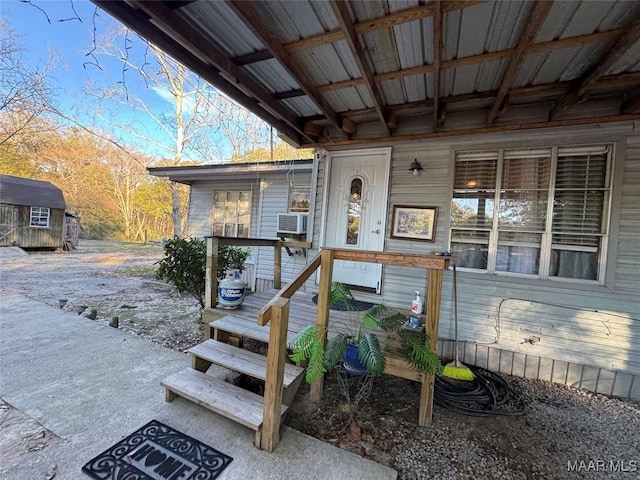 property entrance with cooling unit