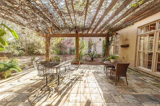 view of patio with a pergola