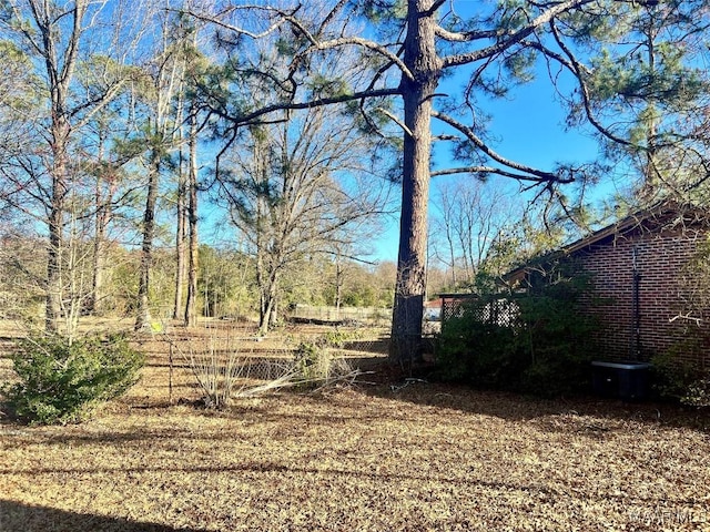 view of yard with central AC unit