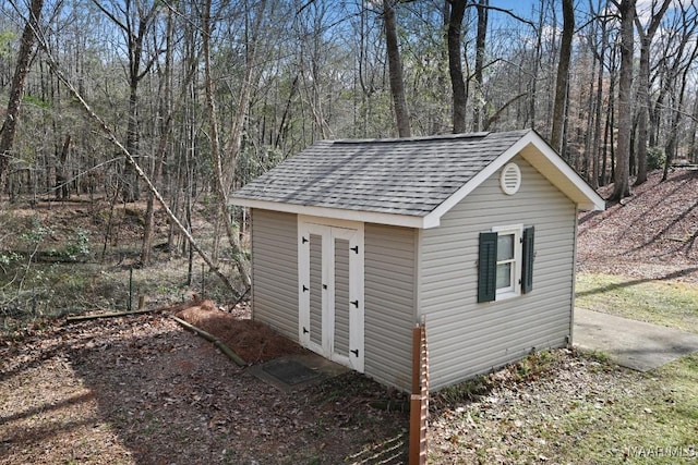 view of shed