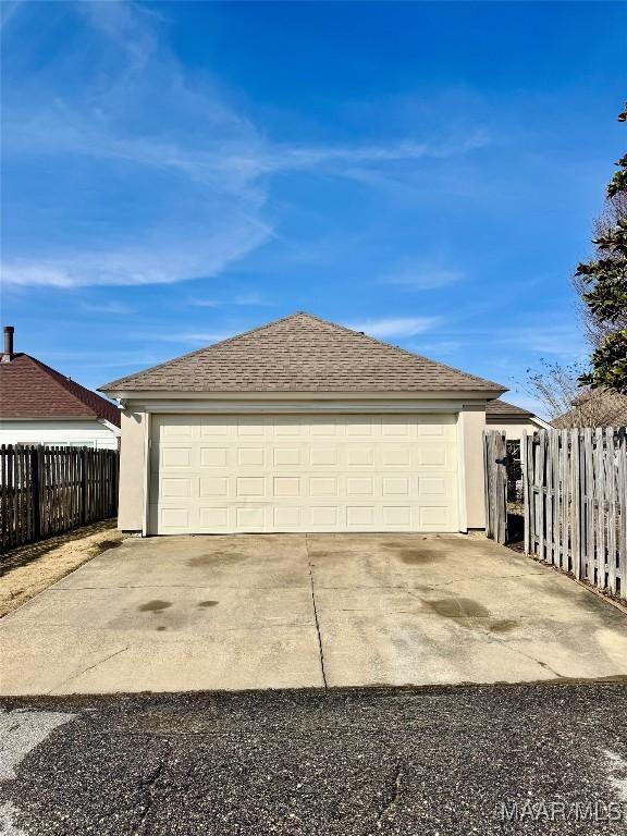 view of garage