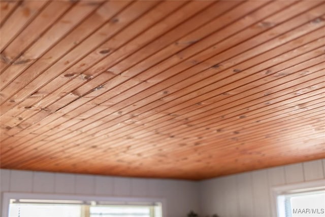 details featuring wood ceiling