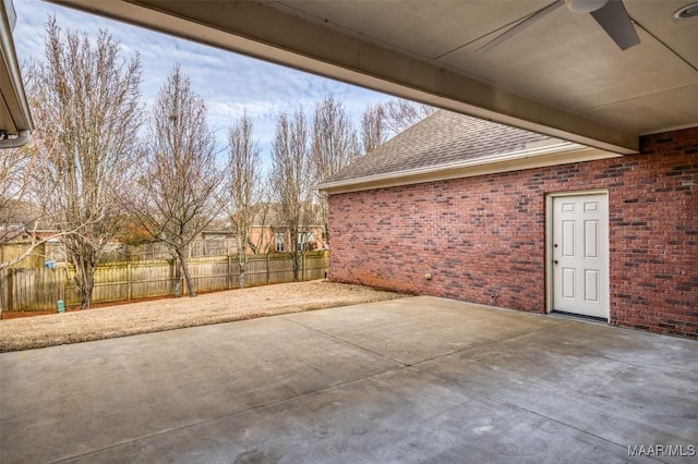 view of patio / terrace with ceiling fan