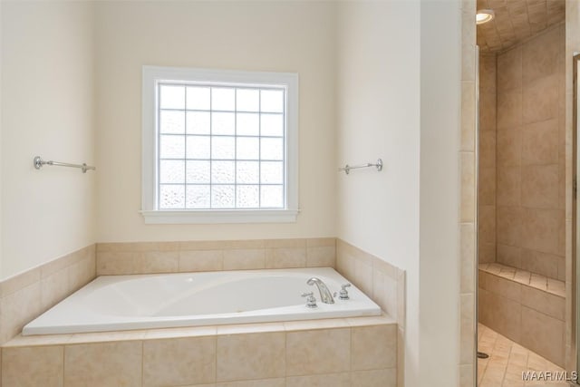 bathroom with plus walk in shower