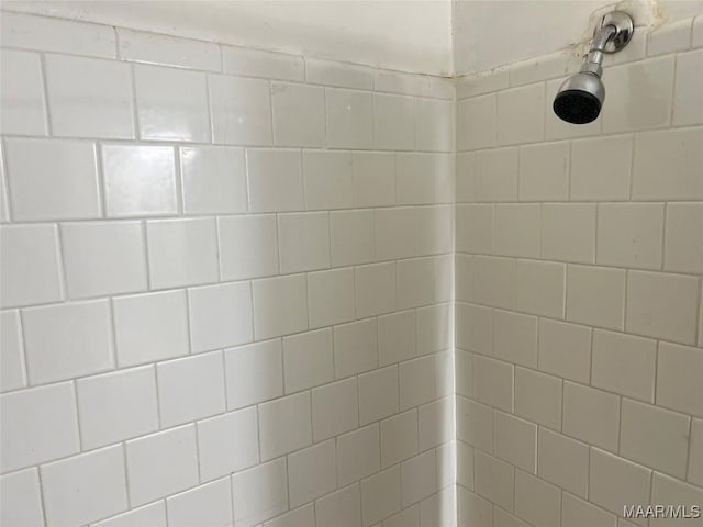 room details featuring a tile shower