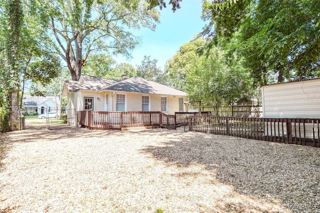 view of front of property featuring a deck