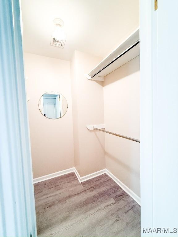 walk in closet featuring hardwood / wood-style floors