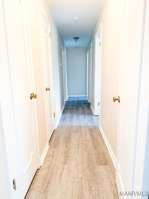 corridor featuring light hardwood / wood-style flooring