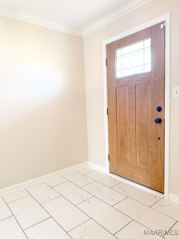 entryway with ornamental molding