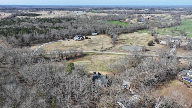 bird's eye view with a rural view