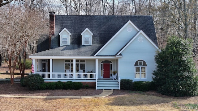 view of front of home featuring covered porch