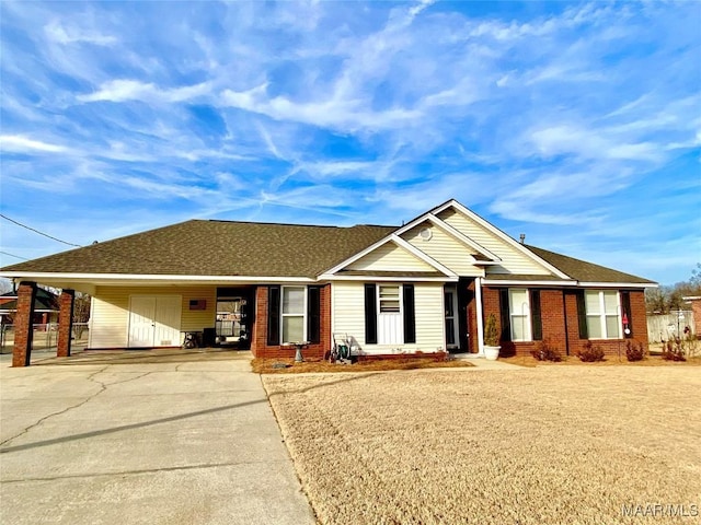 ranch-style house with a carport