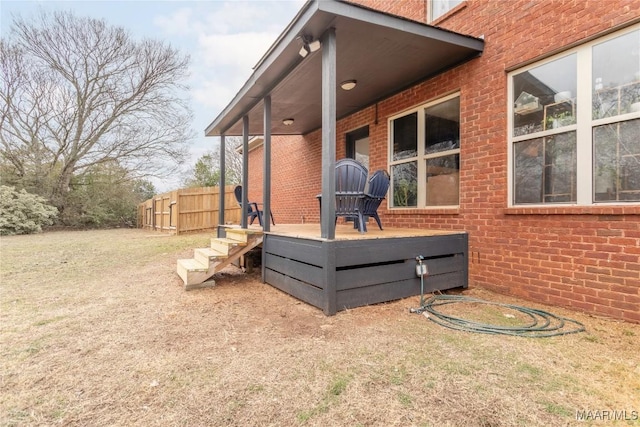 view of property exterior featuring a deck