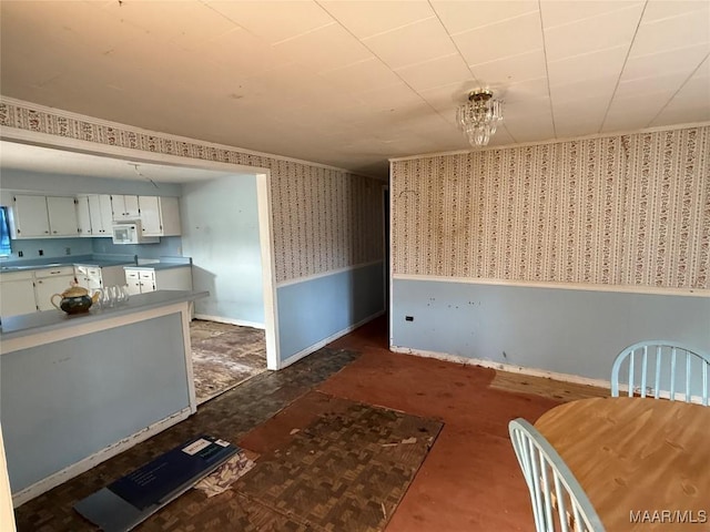 view of unfurnished dining area