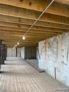 view of unfinished attic