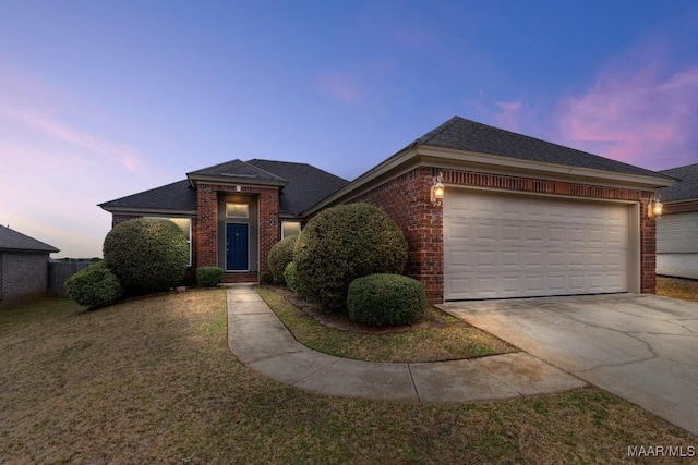 view of front facade with a garage