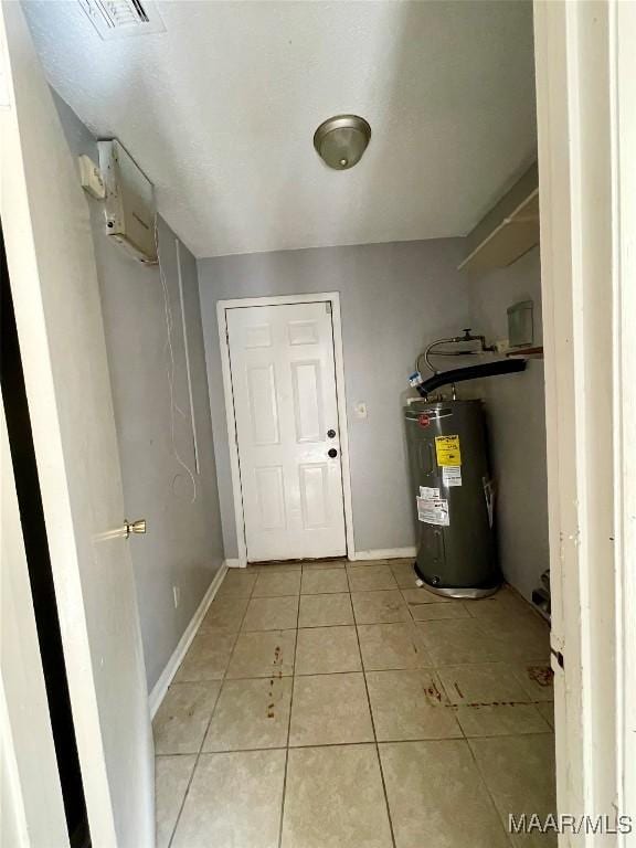 utility room with electric water heater