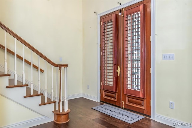 entryway featuring dark hardwood / wood-style floors