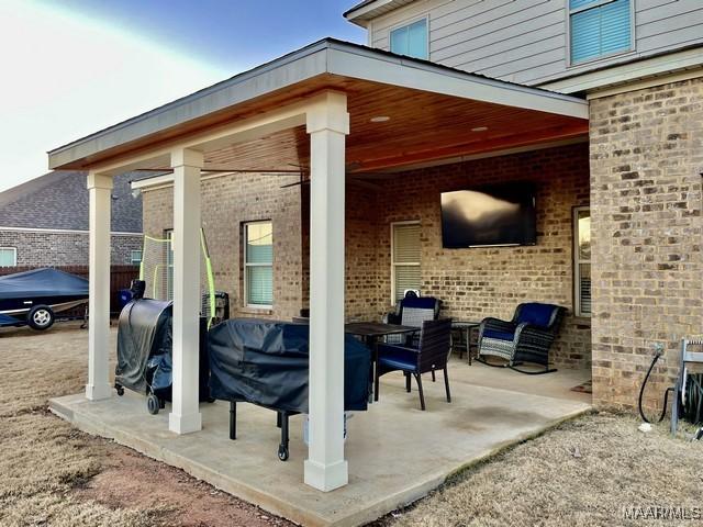 view of patio / terrace with a grill