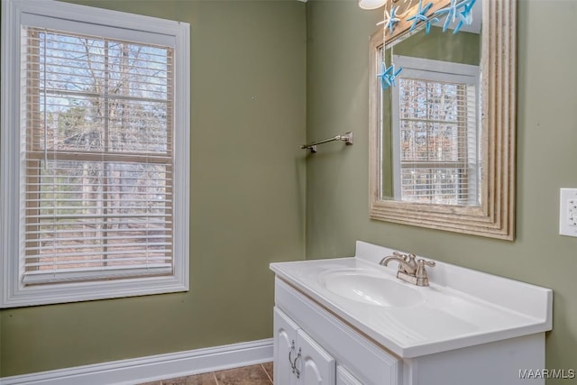 bathroom featuring vanity and tile patterned floors