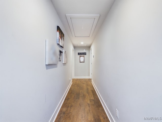 hall featuring dark hardwood / wood-style flooring