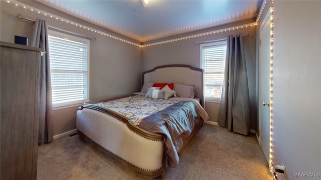 view of carpeted bedroom