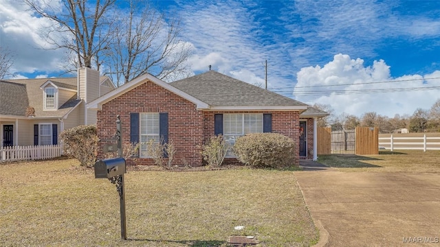 view of front of home featuring a front yard