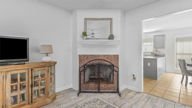 living room featuring light hardwood / wood-style floors