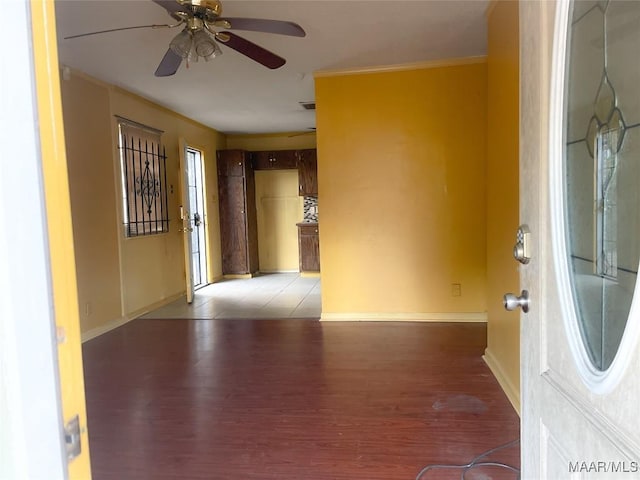 interior space featuring ceiling fan and light hardwood / wood-style floors