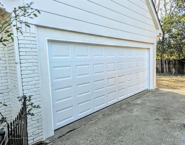 view of garage