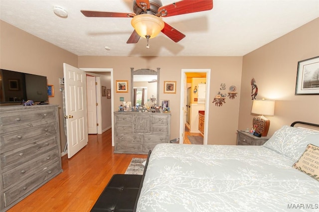 bedroom with light hardwood / wood-style flooring