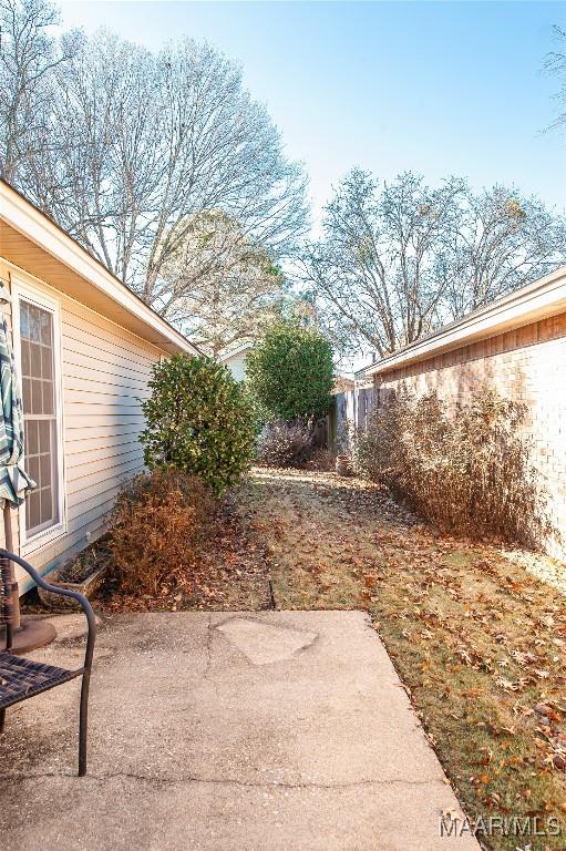 view of yard with a patio area