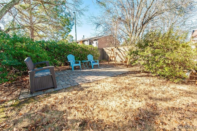 view of yard featuring a patio area