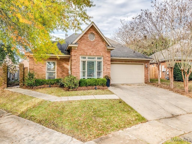 view of front of home featuring a garage and a front yard