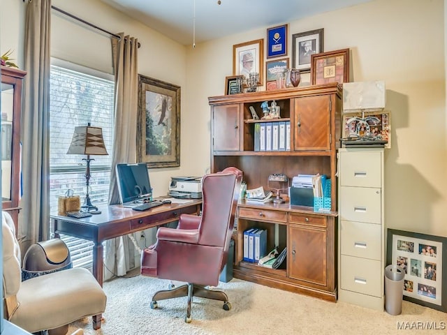 view of carpeted office