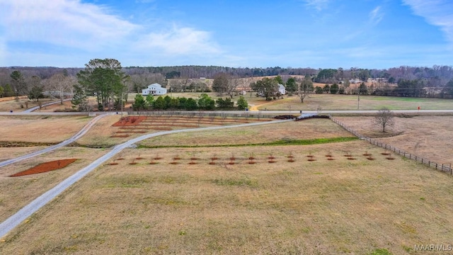 exterior space featuring a rural view