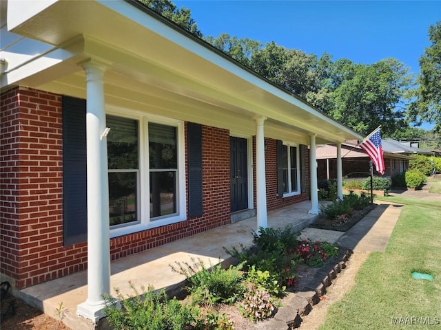 exterior space featuring a porch