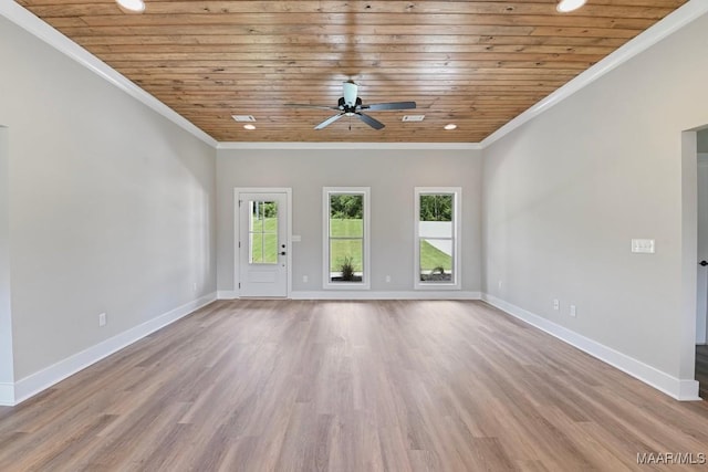 116 Madix Dr, Eclectic, AL 36024 - spare room featuring wood ceiling, ceiling fan, wood finished floors, ornamental molding, and recessed lighting