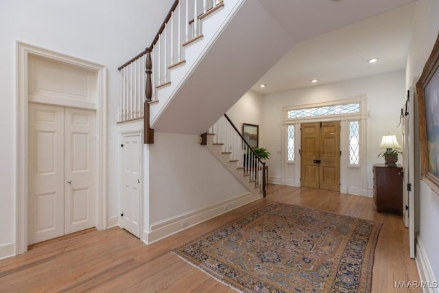 entryway featuring light hardwood / wood-style floors