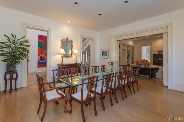 dining room featuring light hardwood / wood-style flooring