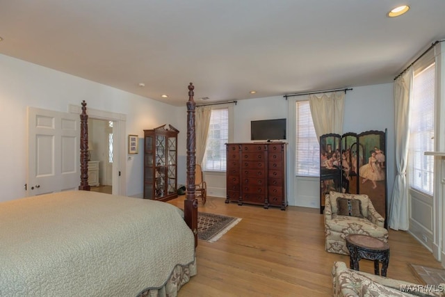 bedroom featuring light wood-type flooring