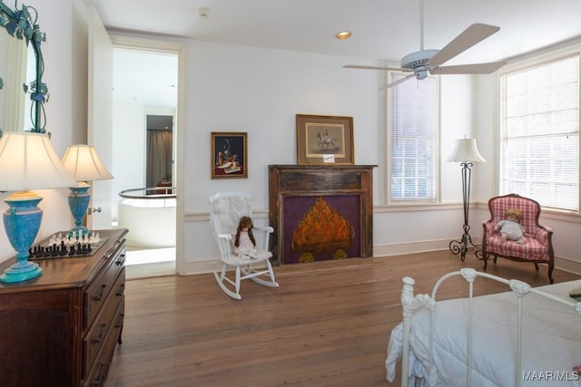 bedroom featuring dark wood-type flooring