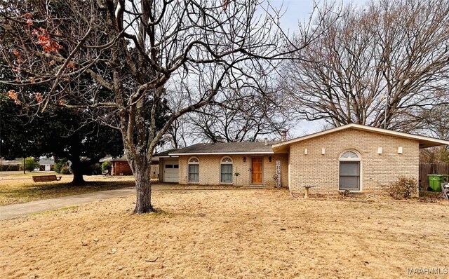 view of single story home