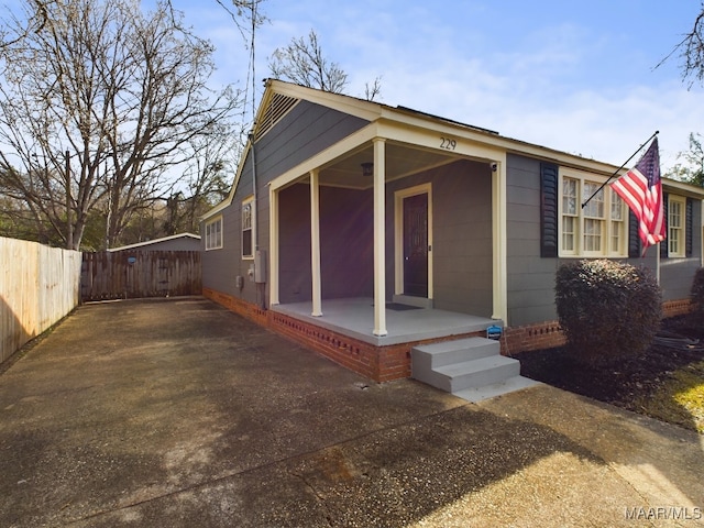 bungalow with a porch