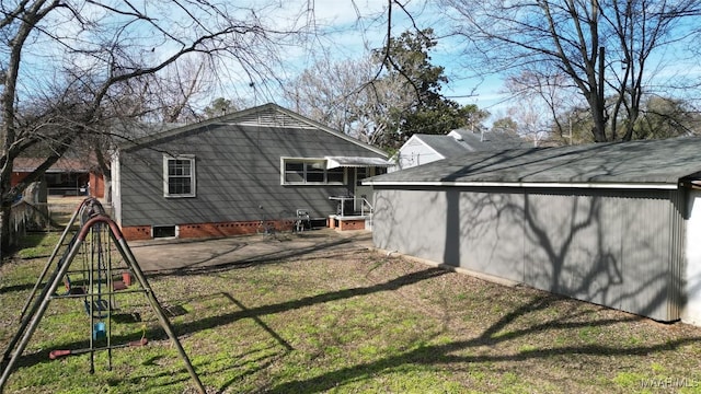 view of yard featuring a playground