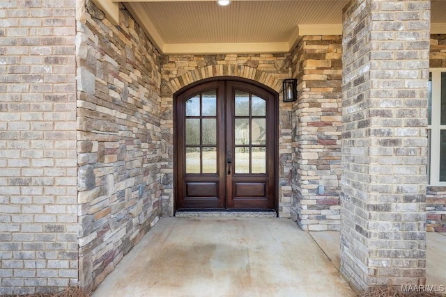 doorway to property with french doors