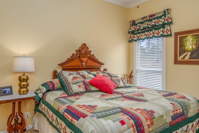 bedroom featuring ornamental molding