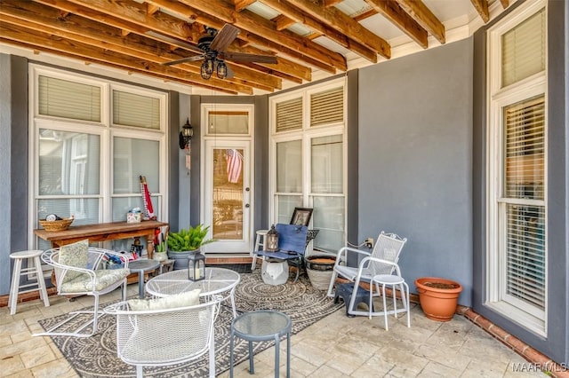 view of patio / terrace with ceiling fan