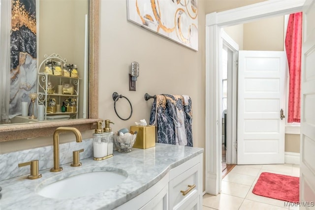 bathroom featuring vanity and tile patterned floors