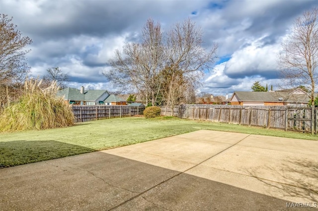 view of yard with a patio area